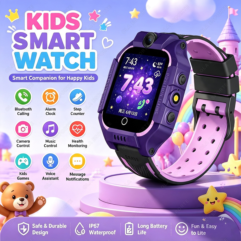 Smartwatch Watches For Kid Boy With Alarm - Relógio Inteligente Infantil 2G Novo 2027