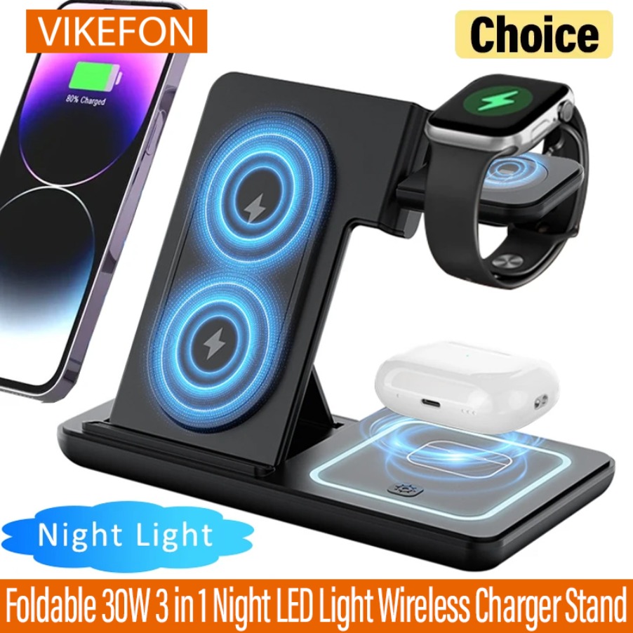 Smartwatch Watches Compatible With Iphone - 3 em 1 dobrável noite led