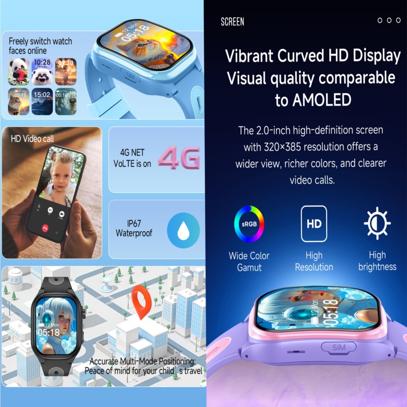 Relógio Inteligente 4G para Cr - Smartwatch Digital Watches For Kids avaliação e preço