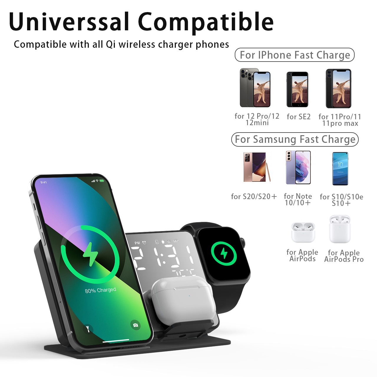3 em 1 carregador sem fio para - Watch 7 Smartwatch Iphone avaliação e preço
