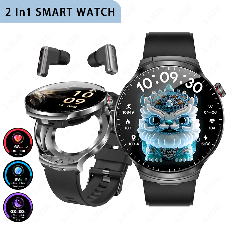 LIGE Novo Smartwatch TWS 2 em  - Smartwatch Noise Watches For Men avaliação e preço