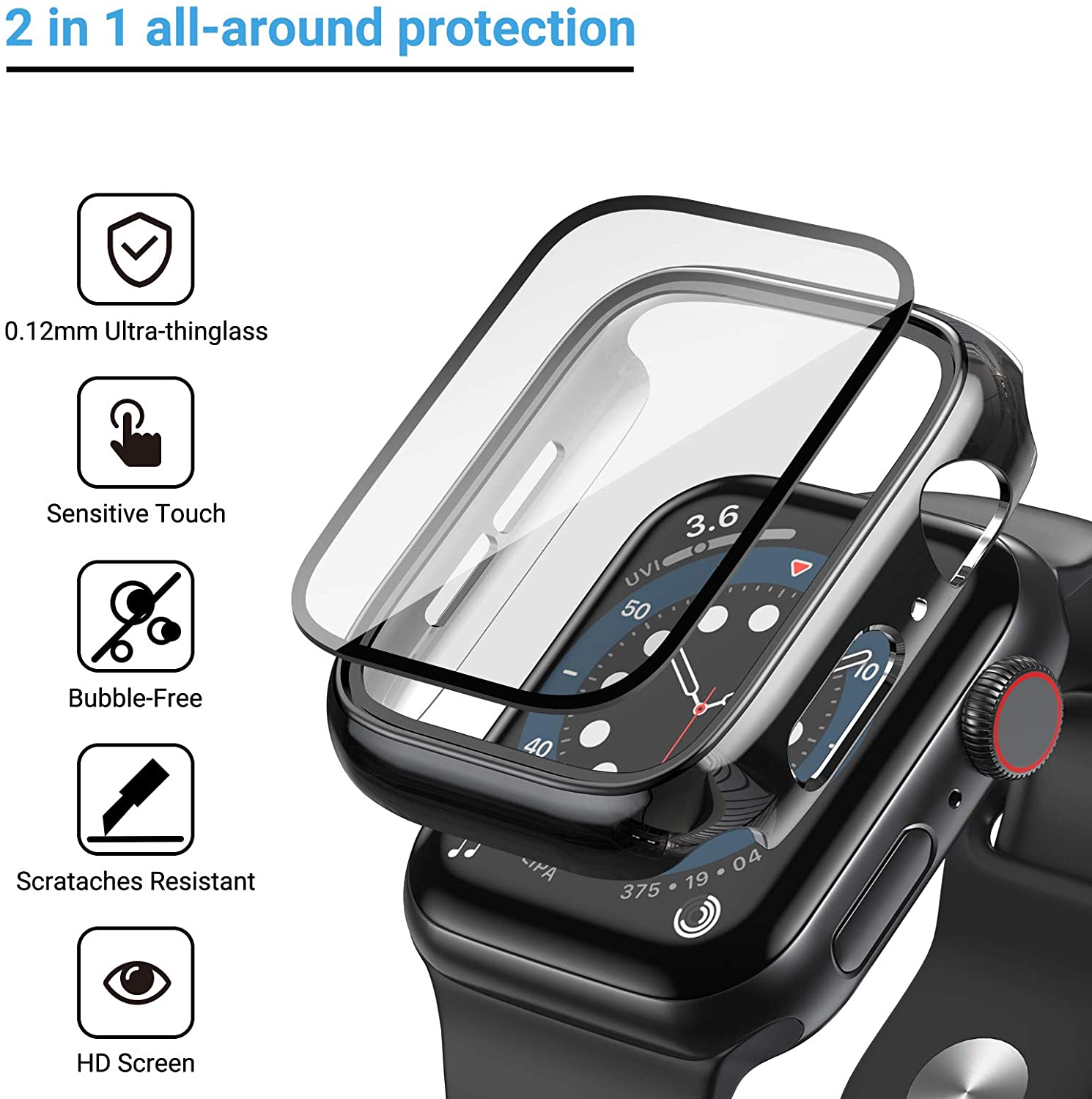 Vidro + capa para apple watch  - Iwatch Smartwatch Series 7 avaliação e preço